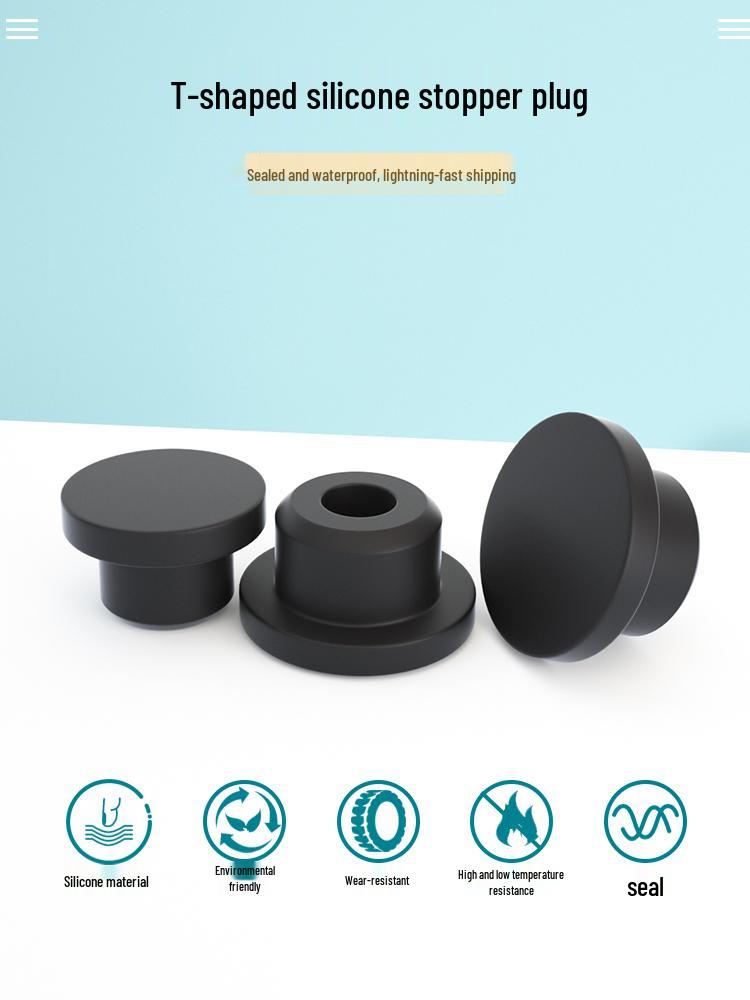 Silicone Rubber T-Plug: Soft, Round, Waterproof, High-Temp Resistant Sealing Stopper