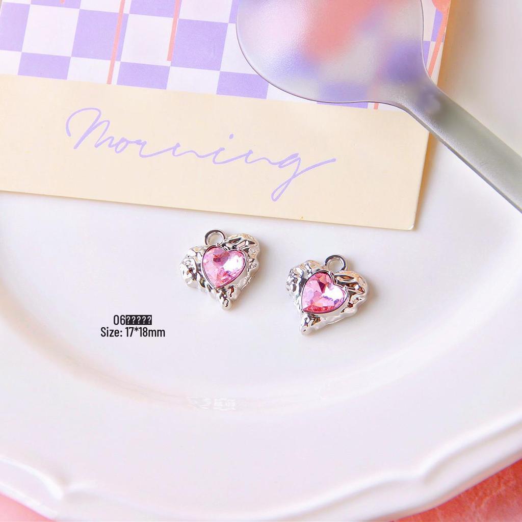 Silver Heart Moon Bow Pendant for DIY Jewelry