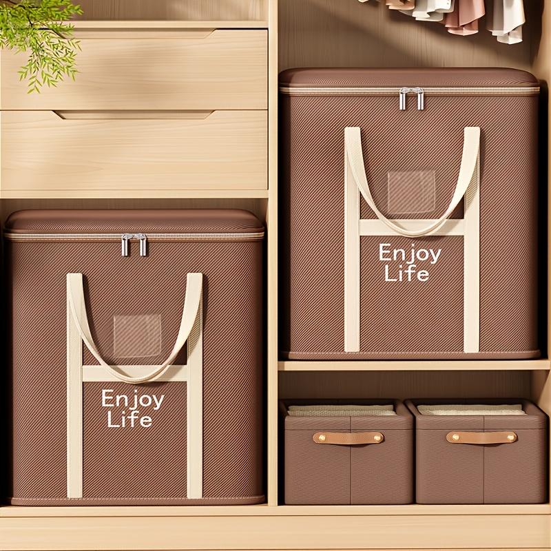 Household Large Capacity Clothing Storage Box, Double Zipper Sealed Quilt Organizing Bag, Foldable Design with Handle