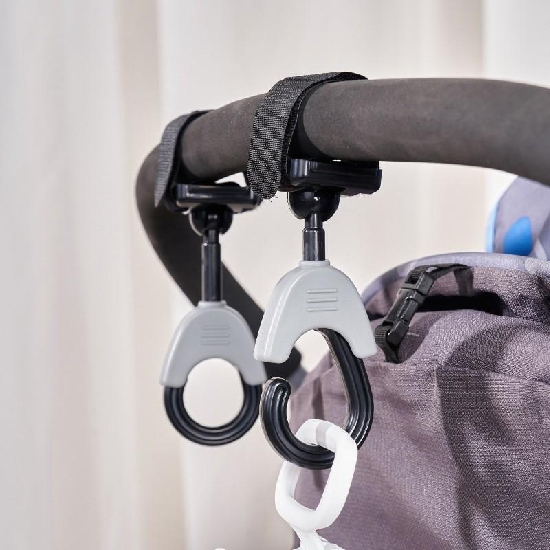 Universal Plastic Stroller Hooks For Baby Carriages Durable 3kg Hold Travel Accessories 2 Pack Modern Design