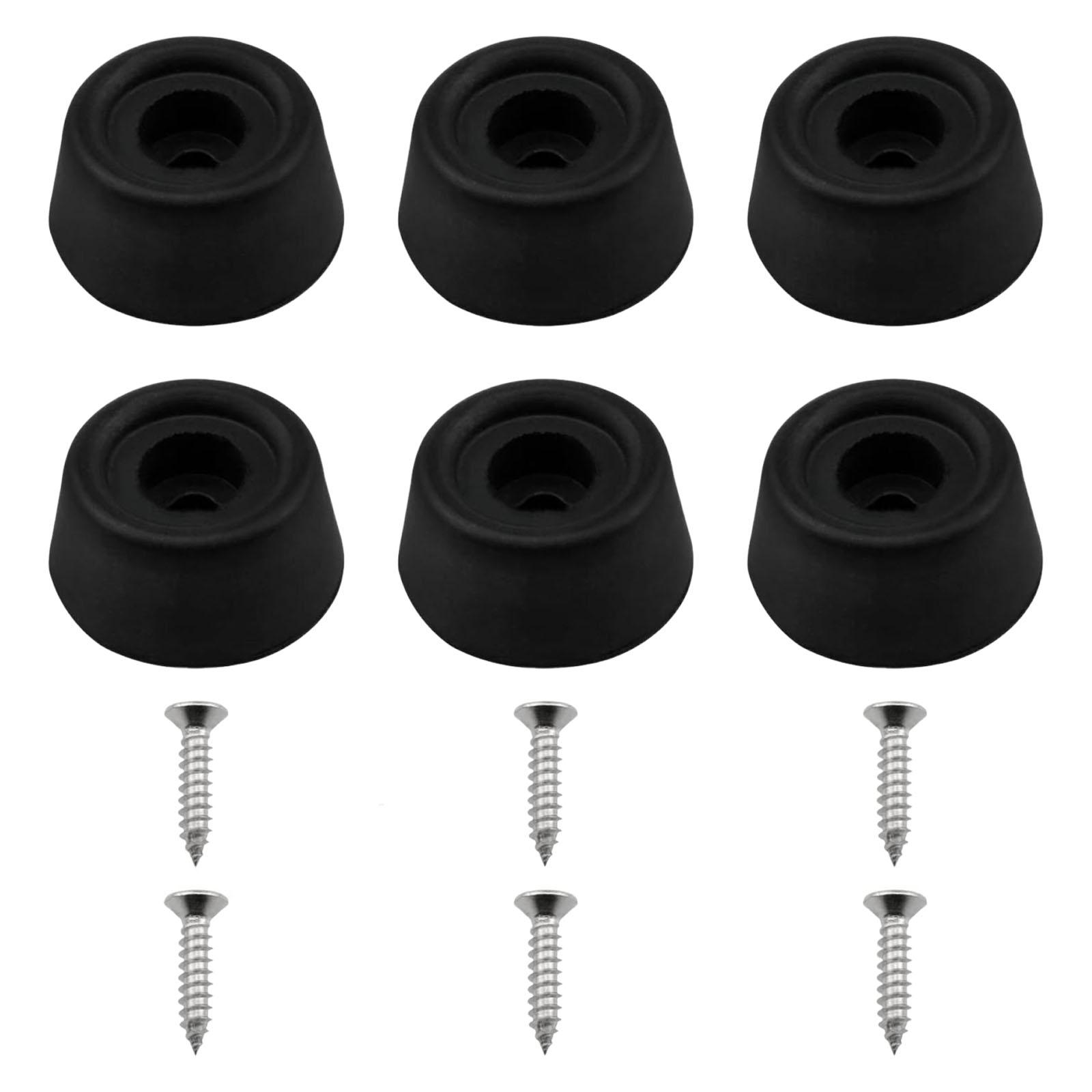 6 Pieces Billiard Cue Bottom Cover Rubber Pool Table Portable with Screw Protective Sleeve чёрный