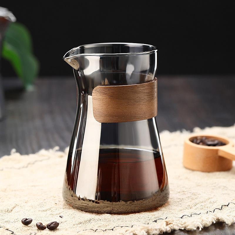 Hand Brewed Coffee Maker Coffee Filter Sharing Pot Set Borosilicate Glass Dripper Set Coffee Server with V02 Coffee Filter