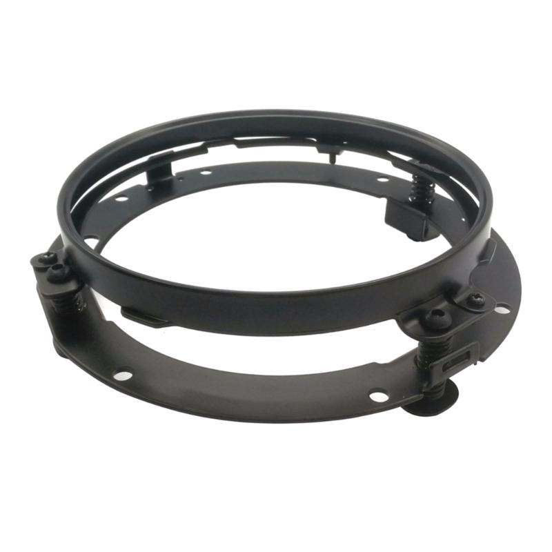 Upgraded 7" Headlight Mounting Bracket Aluminum Round Rings for Motorcycle Car