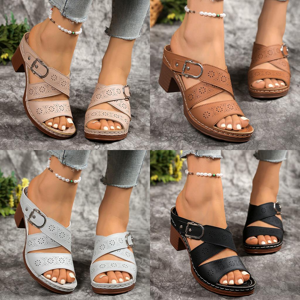 Plus Size Shoes for Women 36-43 Summer Fashion High Heel Platform Peep Toe Slip on Sandals Women Shoes Sandalias De Mujer