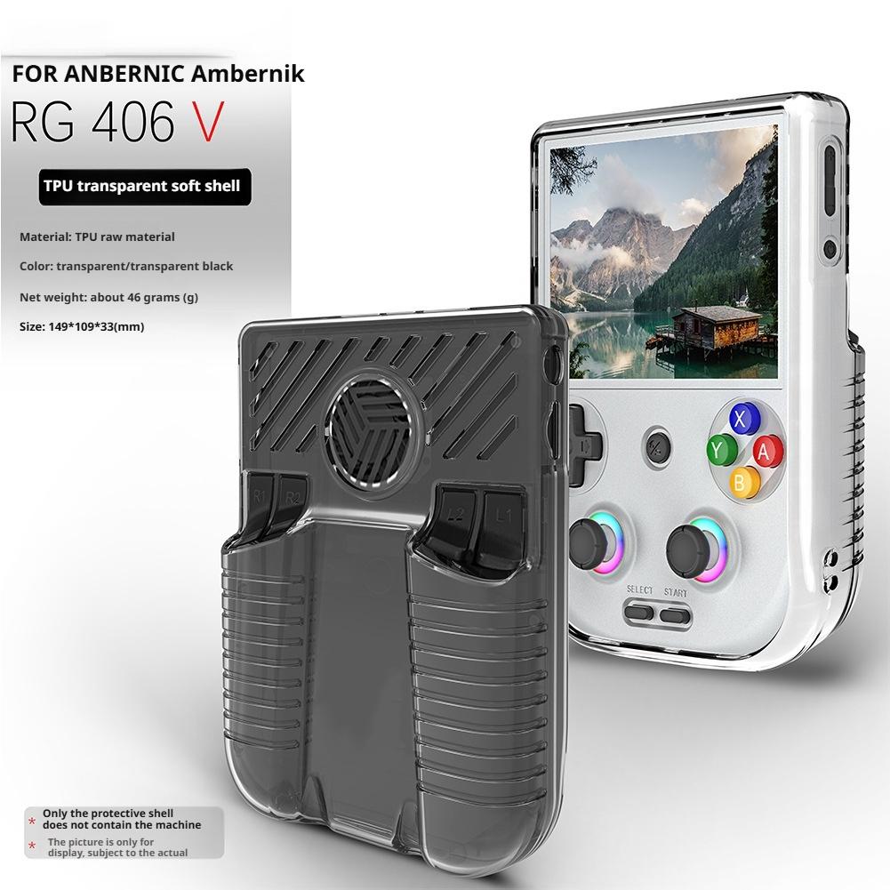 Transparent TPU Case For Anbernic RG406V Handheld Game Console Soft Protective Cover Shell Anti-Scratch Shockproof Grip Skin
