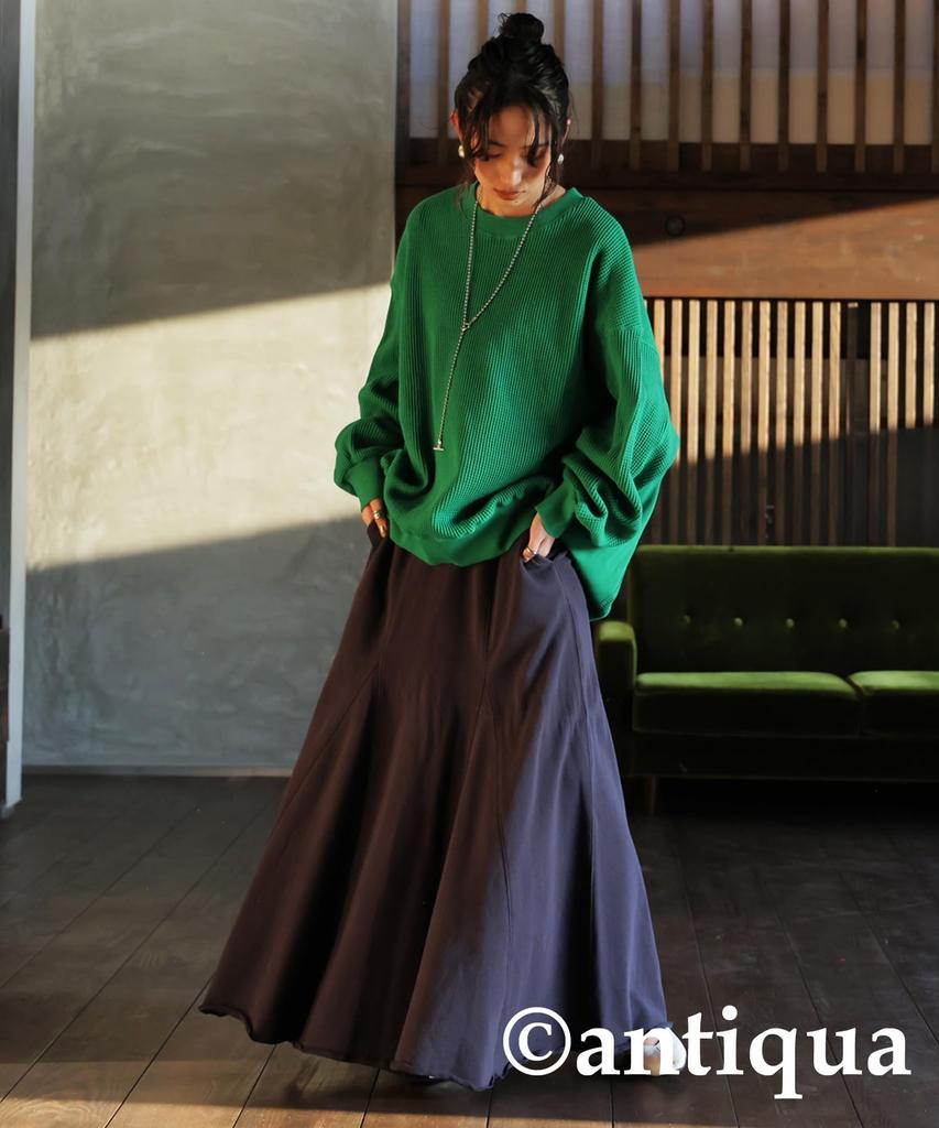 antiqua Side Rib Pullover Long Free Size Green Women's Sweatshirt, Sleeve, NA-00439, 30,