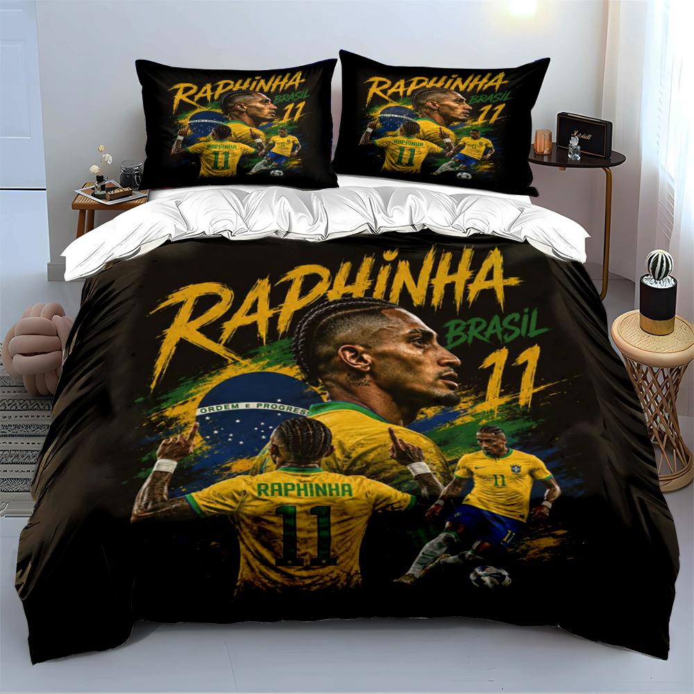 "Brazil Football Star Bedding" Bedding set (1 duvet cover, 2 pillowcases, duvet not included)