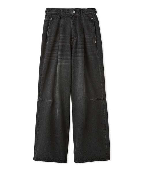 

Emi Джинсы из переработанного хлопка с защипами черные женские, 13WFP251066, чёрный