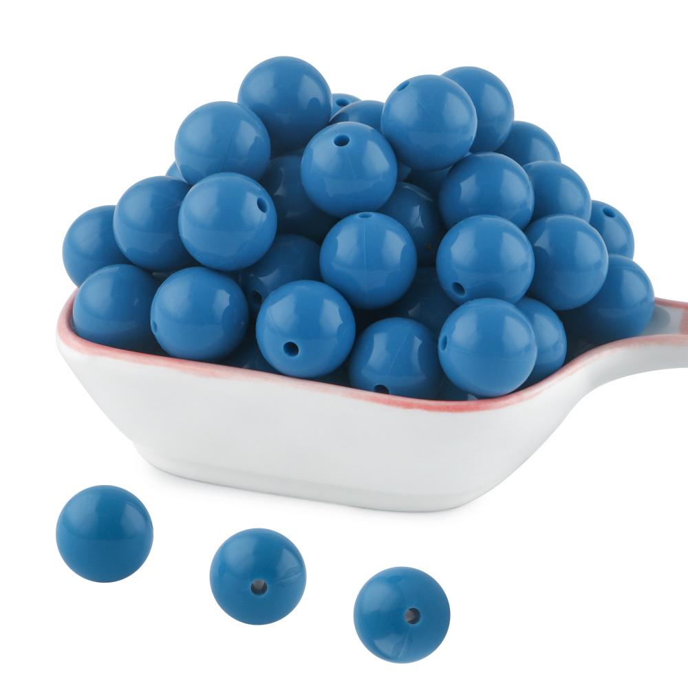 Kovict 24pcs/Lot  Silicone Bright Silicone Beads 15mm DIY Pacifier Chain Jewelry Bracelets Necklace Accessories