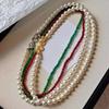 Double-Layer Shijia Pearl Red Agate Necklace, Slightly Inlaid With 8-Character Buckle, Chalcedony Collarbone Chain, Tiger'S Eye Stone, Black Agate