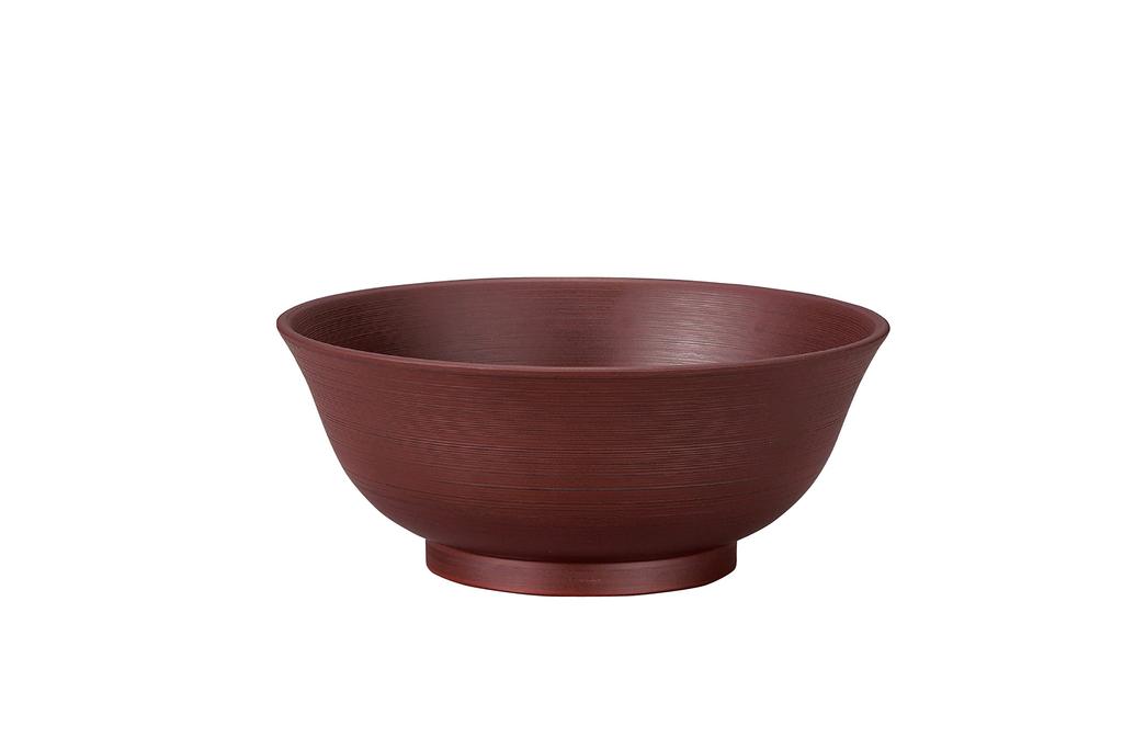 Tatsumiya Brushed Noodle Silver 55839 ONE'S Bowl, Vermilion, Size Approx. 18.5 H7.6