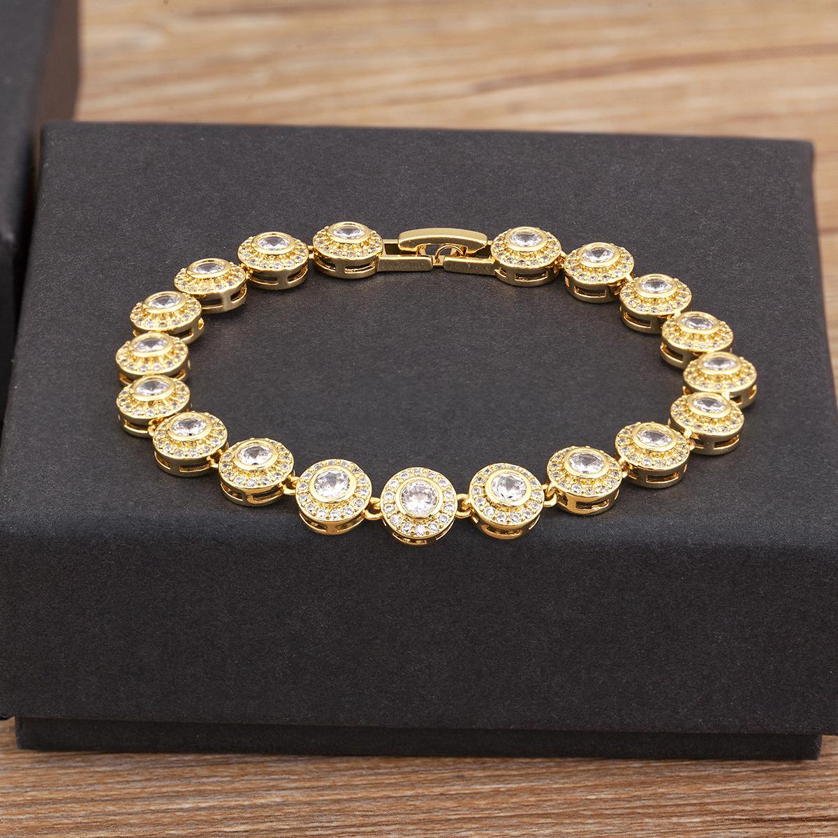 

Nidin High Quality Heart/Evil Eye Pave Shiny Crystal Zircon Bracelets For Women Female Light Luxury Jewelry Wedding Party Gifts