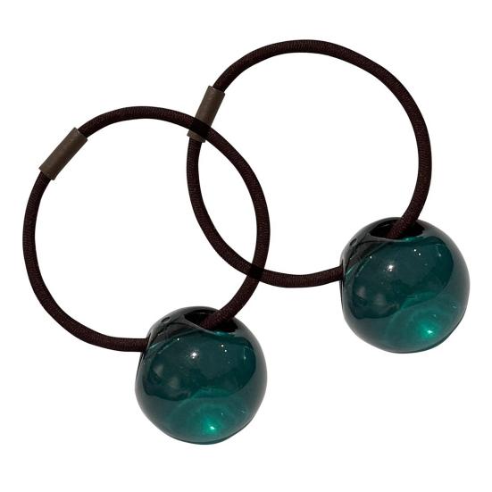 

2Pcs Women Hair Ropes Transparent Jelly Ball Design High Elasticity Hair Ties No Damage Ponytails Buns Holder Hair A