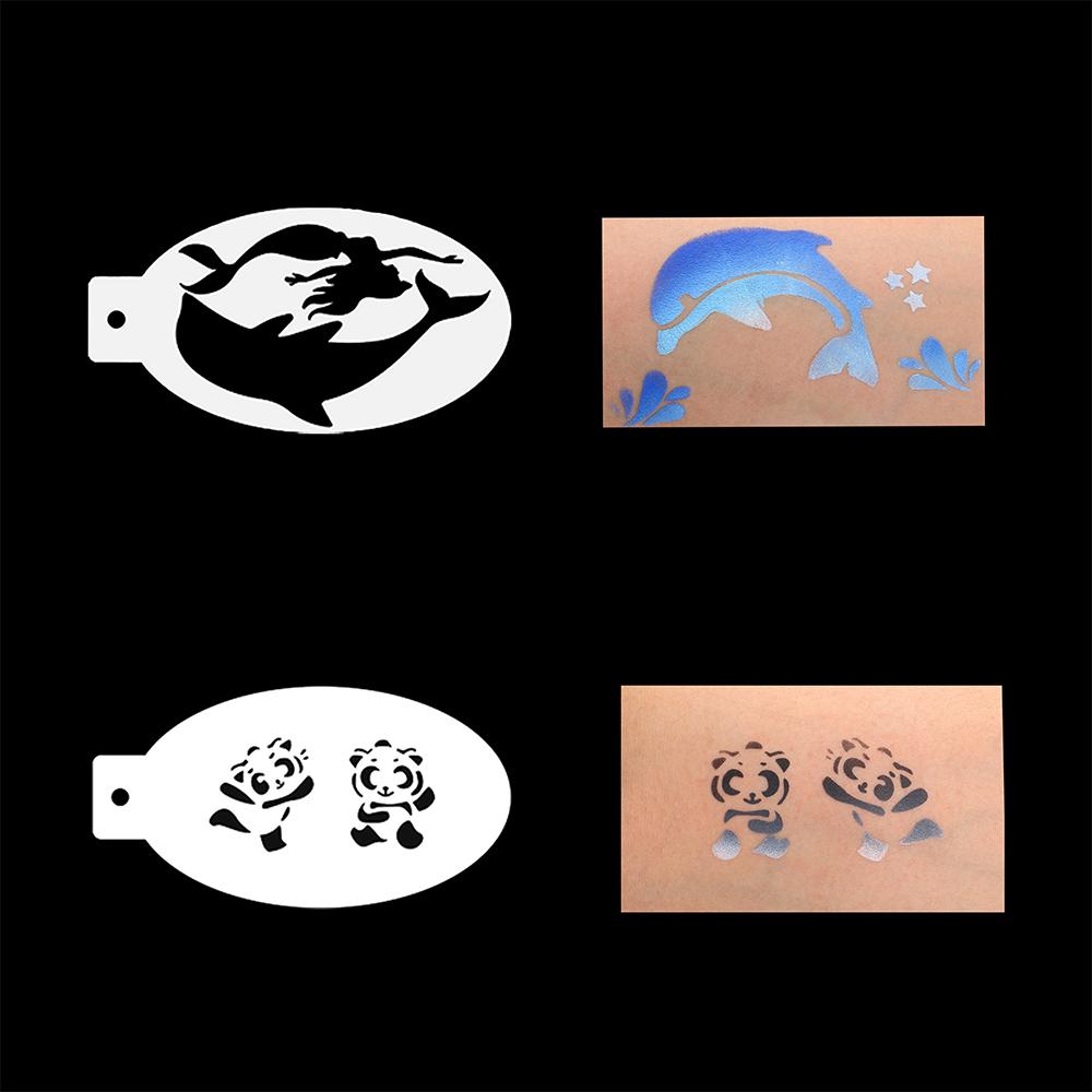 8 szt. 9 szt. Wielokrotnego użytku Szablony do Malowania Twarzy do Malowania Ciała Halloween Party Makijaż Szablony do Tymczasowych Tatuaży