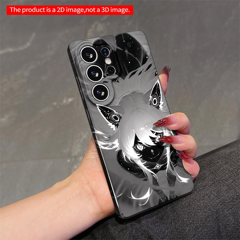 2DFlat Samsung phone case Cosmic Fox Girl Monochrome Art Phone Case Applicable to Galaxy S22 S23 S24 S25ULTRA S26 A12 A13 A14 A15 A16