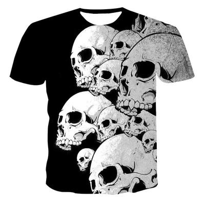 T-shirt pour hommes et femmes, impression 3D, Style Hip Hop, motif de crâne, impression, séchage rapide
