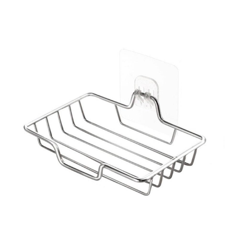No Punching Wall Mounted Soap Rack Stainless Steel Soap Dish Durable Soap Holder  Home Bathroom