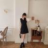 Spring & Summer V-Neck Faux Two-Piece Slimming Dress, Waist-Cinching, Fashionable Short Skirt for Petite Women