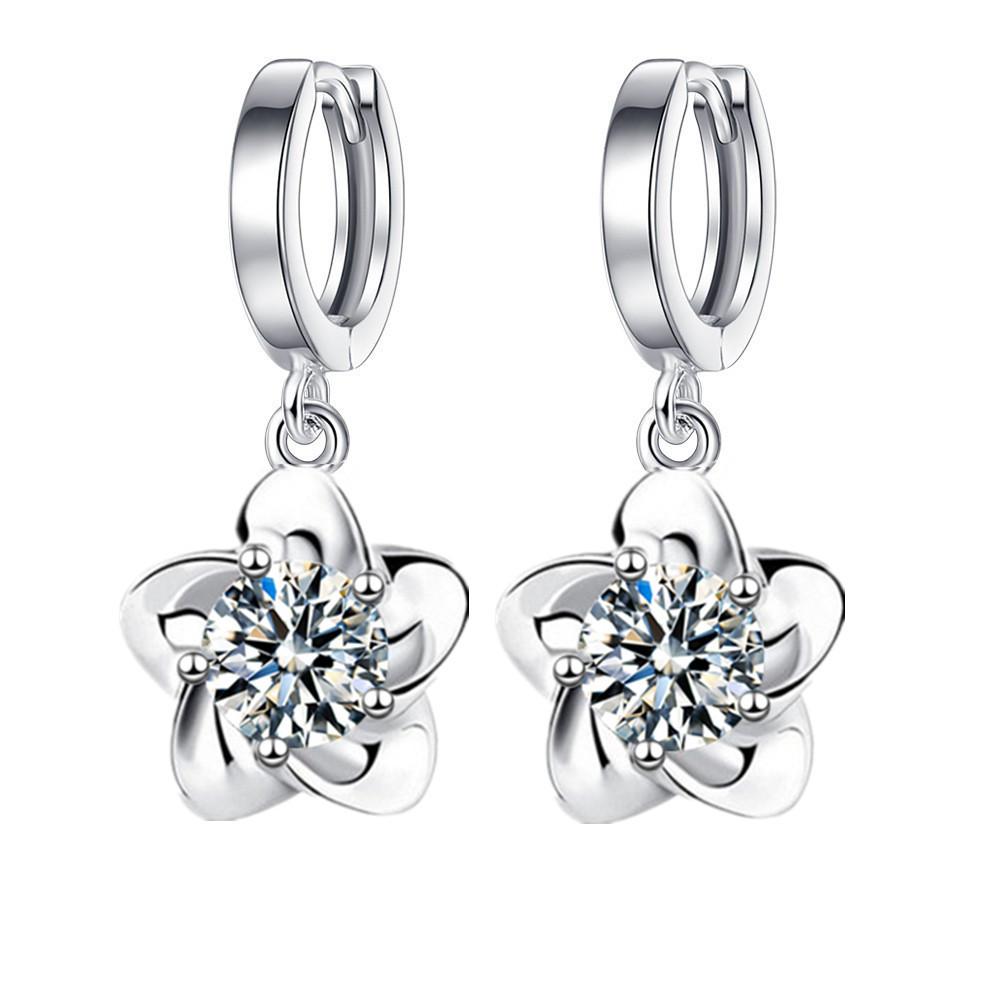 Moissanite Rhinestone Earrings with Plum Blossoms Long Earrings for Women Earrings for Women