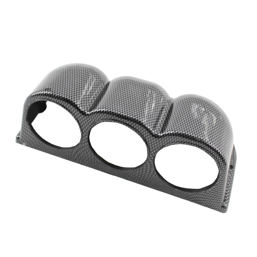Dash 3 Hole Triple Gauge Meter Mount Holder Pod 52mm Carbon Fiber Pattern