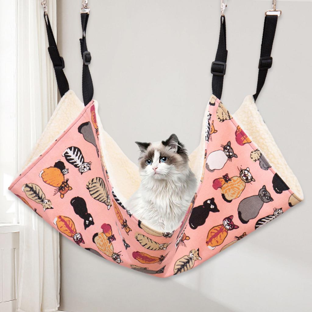 Cat Hammock Bed with Adjustable Straps Hanging Soft Pet Bed for Indoor Cats Pet Cage Accessories Small Dogs Chinchilla Hamster