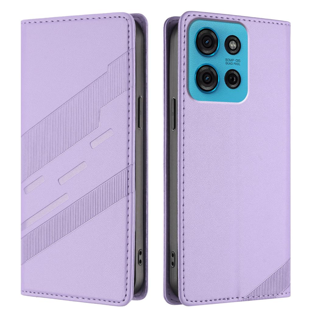 Für Motorola Moto G75 5G Handyhüllen Punk Stil Geprägtes Wallet Ständer Lederhülle