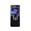 Samsung Z Flip 7 Metalllack Morandi Lederstruktur Ring Schutzhülle