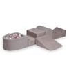 Foam Playground with Hill Corduroy Light Pink 100 Balls: Transparent, Pearl, Light Pink Pearl, Rose Gold
