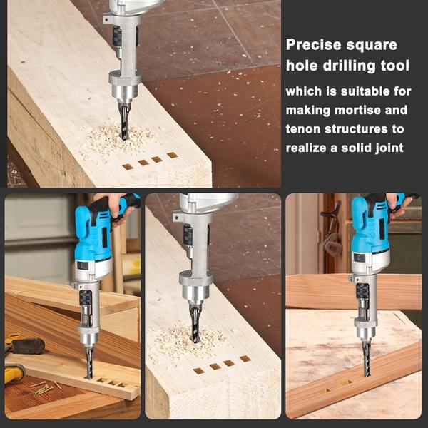 1PC Aluminum Hole Drill Bit Adapter Woodworking Fixing Bracket Drill Bit Professional Attachment Joint Mortiser Bit for Hand Drill