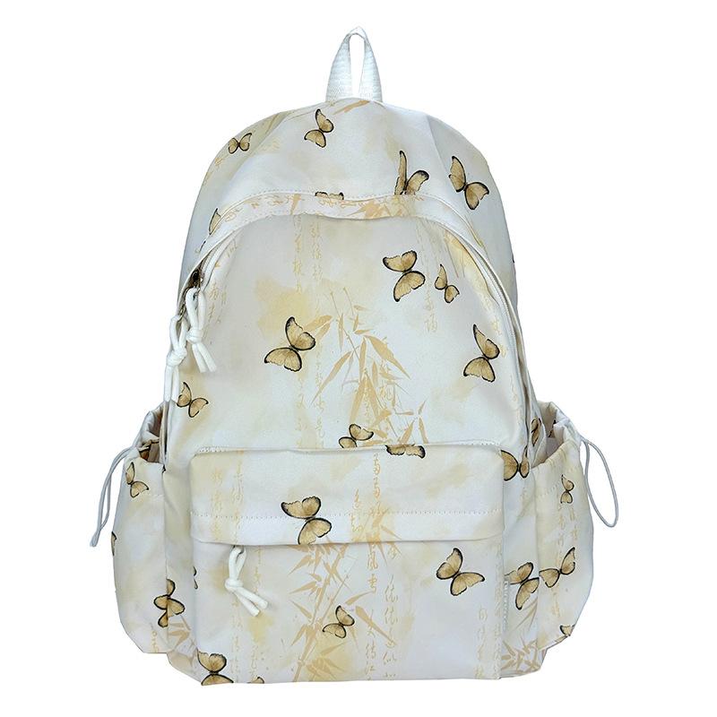 Schoolbag Chinese style printed women's backpack fashion printed leisure student schoolbag daily commute versatile small backpack