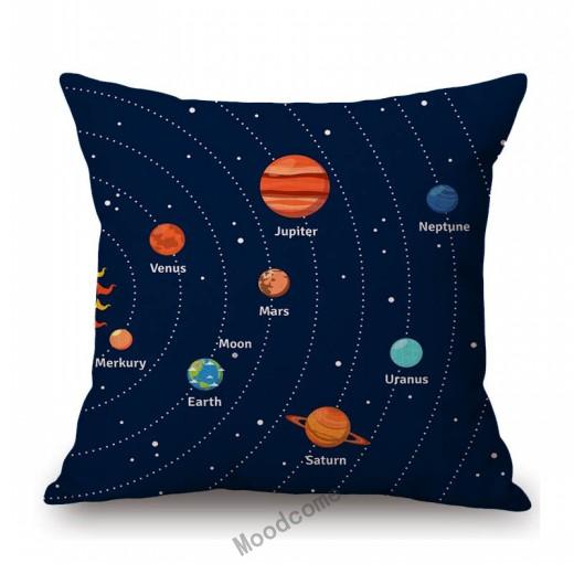 Universe Galaxy Planets Mars Venus Jupiter Astronaut Print Sofa Throw Pillow Cover Restaurant Bookstore Decoration Cushion Cover