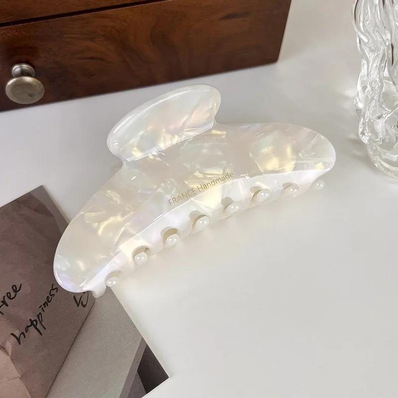 Retro Hochwertige Acetat Haarspange Große Haarspangen für Frauen Elegante Haarnadel Hai-Klammer Dame Leopard Haarspangen Kopfschmuck