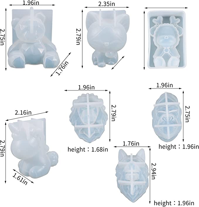 20pcs Hot Crystal 3d Animals Custom Silicone Molds Resin Mold Silicone Jewelry Moldes De Silicona Para Resina Epoxi