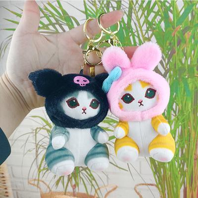 15cm Anime Cartoon Kawaii Shark Cat Plush Doll Keychain Pendant Toy Girl Birthday Gifts