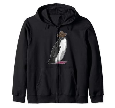 Penguin Pirate Pirate Hat Zip Hoodie