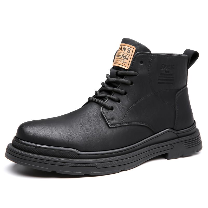 Fashion Classic Leather Men's Ankle Boots Fashion Man High Top Shoes New Outdoor Hiking Boots Comfy Male Casual Botas Motorcycle Boots