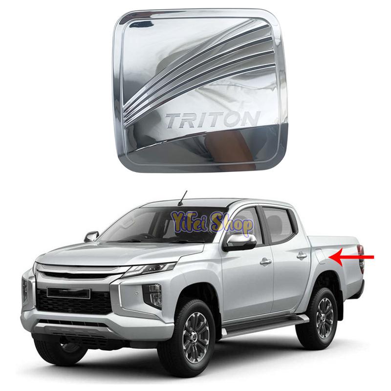 For Mitsubishi Triton L200      New Car Chrome Accessories Plated Fuel Tank Covers Trim Paste Style