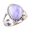 Natural Rainbow Moonstone Gemstone 925 Solid Sterling Silver Ring Size 8 o6p26