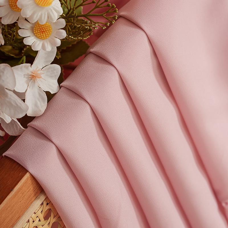 Solid Color Curtain Curtain Finished Product, Simple Wind, Solid Color Ruffle Leaf Edge, Light-Transmitting Thin Window Screen