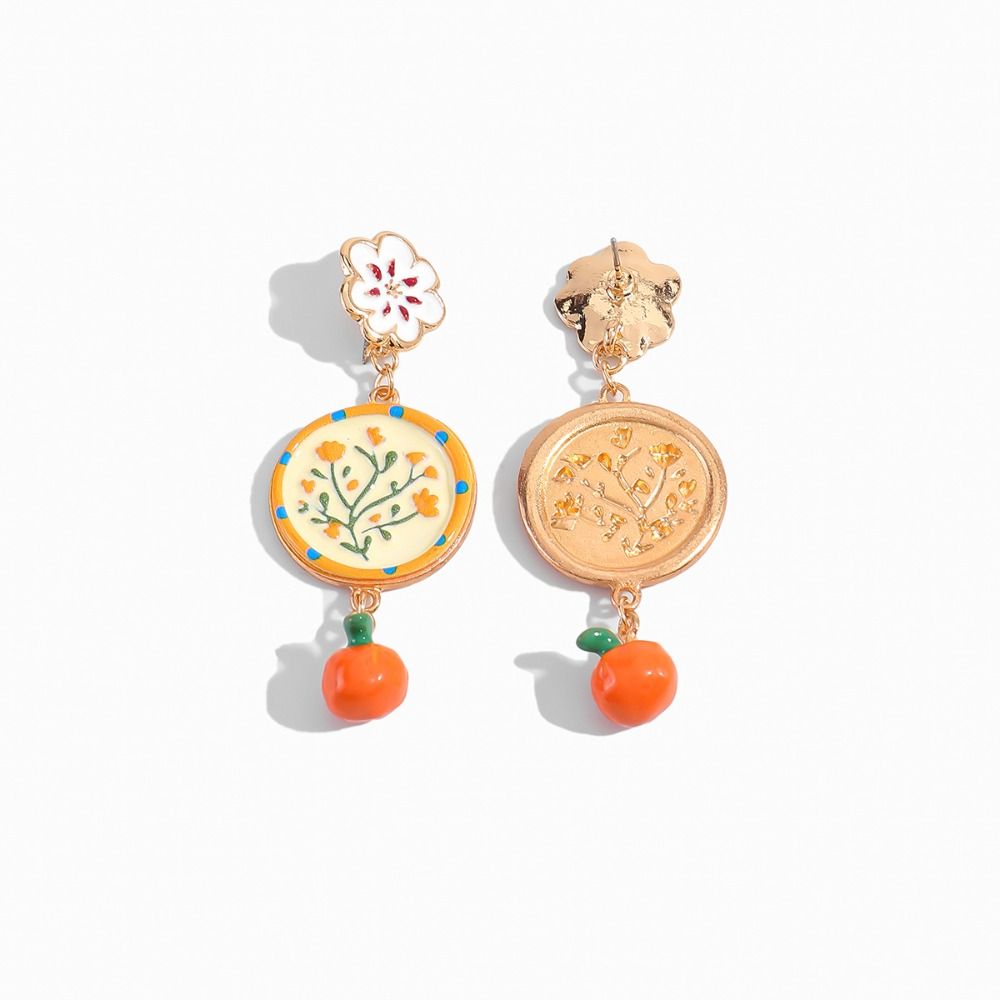 Painting Enamel Flower Dangle Earrings Charm Bohemian Dangle Earring Party