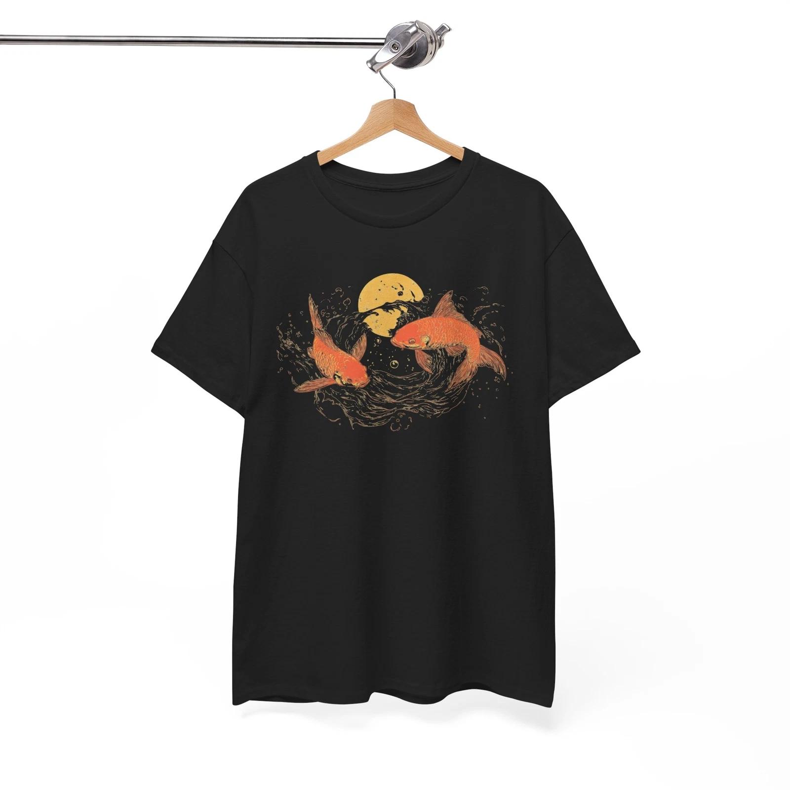 Retro Japanese Koi Fish Celestial T-Shirt | Koi Fish Shirt 2XL