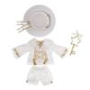 Obitsu 11 OB11 Size Outfits for Obitsu Dolls (11cm Body), Medieval European Aristocratic Outfit, Prince Style, 2 Colors, 4-Piece Set (White)