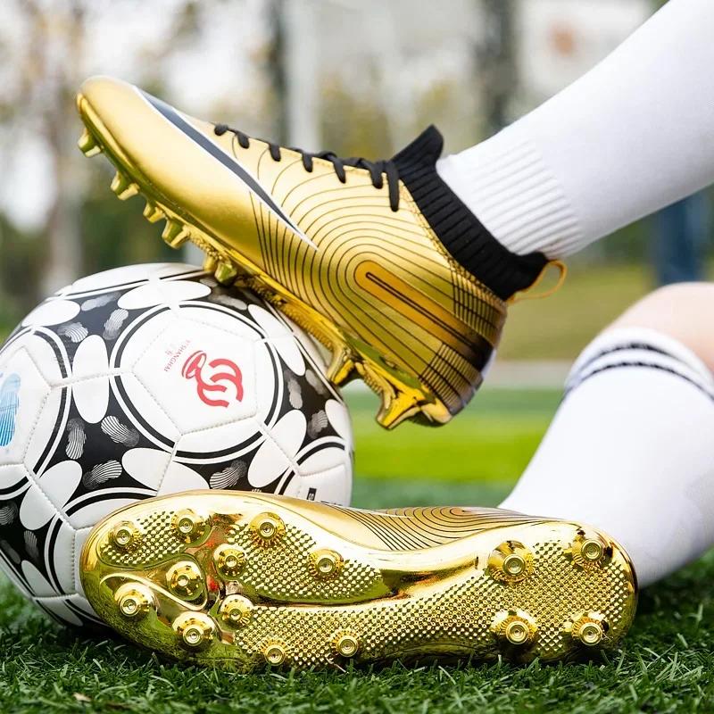 Men Soccer Shoes Ankle Outdoor Long Spikes Football Boots Tf Professional Grass Cleats Unisex Football Shoes Chuteira Society