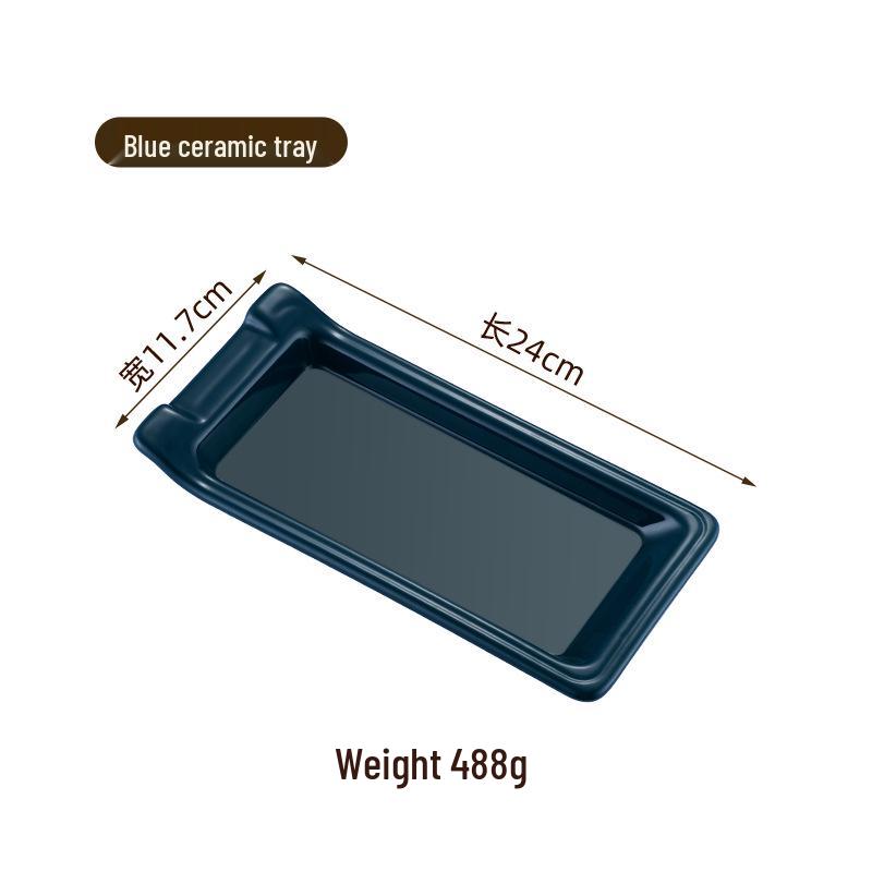 Multipurpose Ceramic Tray for Small Items - Perfect for Tongs, Towels, Spoon Rest, Dish, Bread, or Portioning Spoon.