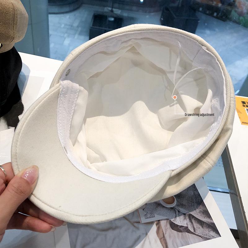 Women's Spring & Autumn Fashion Rivet Buckle Beret - Retro Korean Style, Elegant & Versatile Newsboy Painter Hat