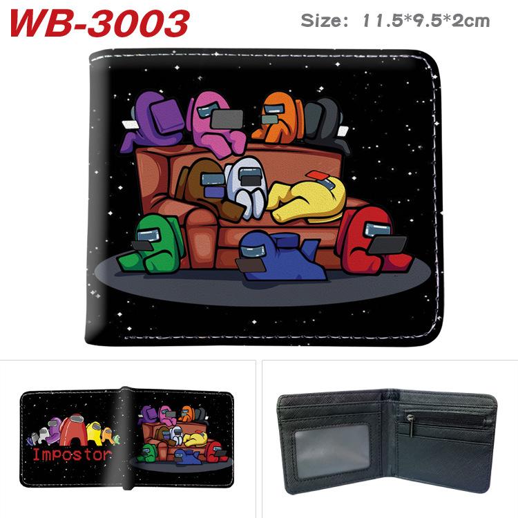 Among Us Wallet PU Leather Bi-fold Short Cartoon Game Card Holder Coin Purse for Students Black