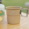 300ml Camping Water Cup with Foldable Handle Picnic Water Mug Aluminum Alloy Lightweight Camping Cup for Outdoor Backpacking