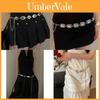 Summer Metal Waist Belt With Leaf Pattern And Flower Buckle For Young Women