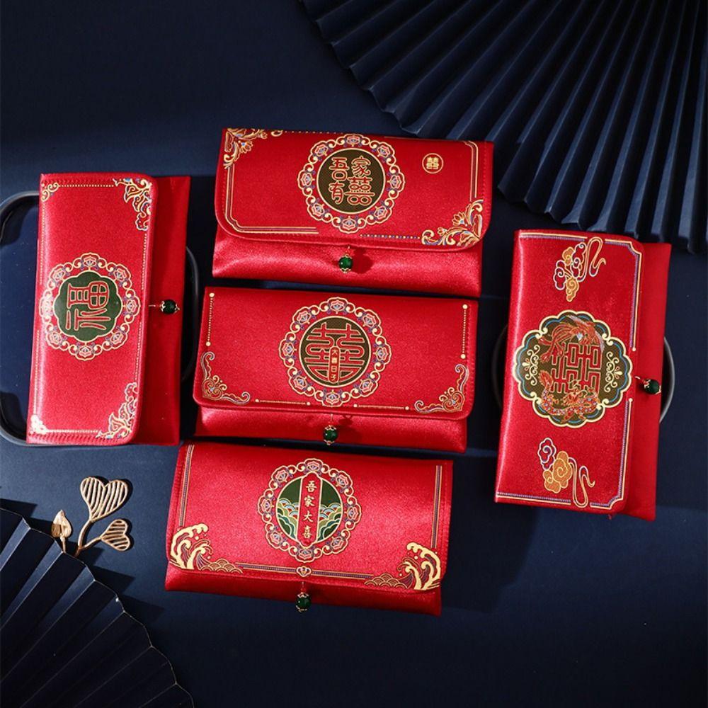 Tassel 2025 Red Pocket Embroidery Wedding Red Pockets Brocade Red Envelope  New Year