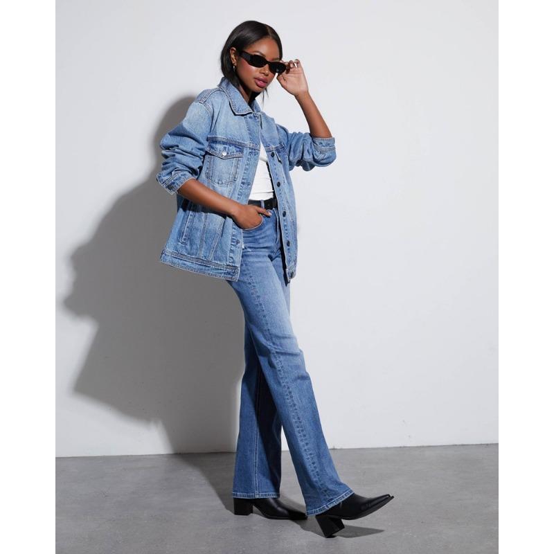 Spring and Autumn Women's Plus Size Denim Jacket Casual Loose Jacket